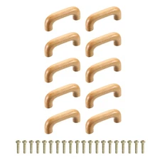 10Pcs Wood 2.52" Hole Spacing Cabinets Drawer Knob Pulls Handles