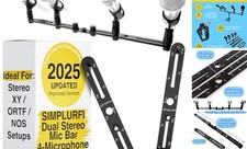 Stereo Array Spacing Bar Microphone Holder with Ruled Markings Assembled -