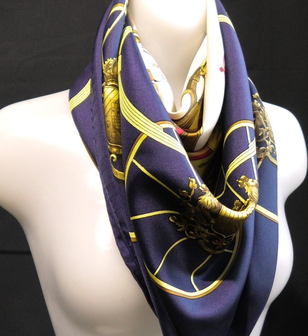 Hermes Carre 90 Silk Scarf D214 M1_0702 Large Luxury
