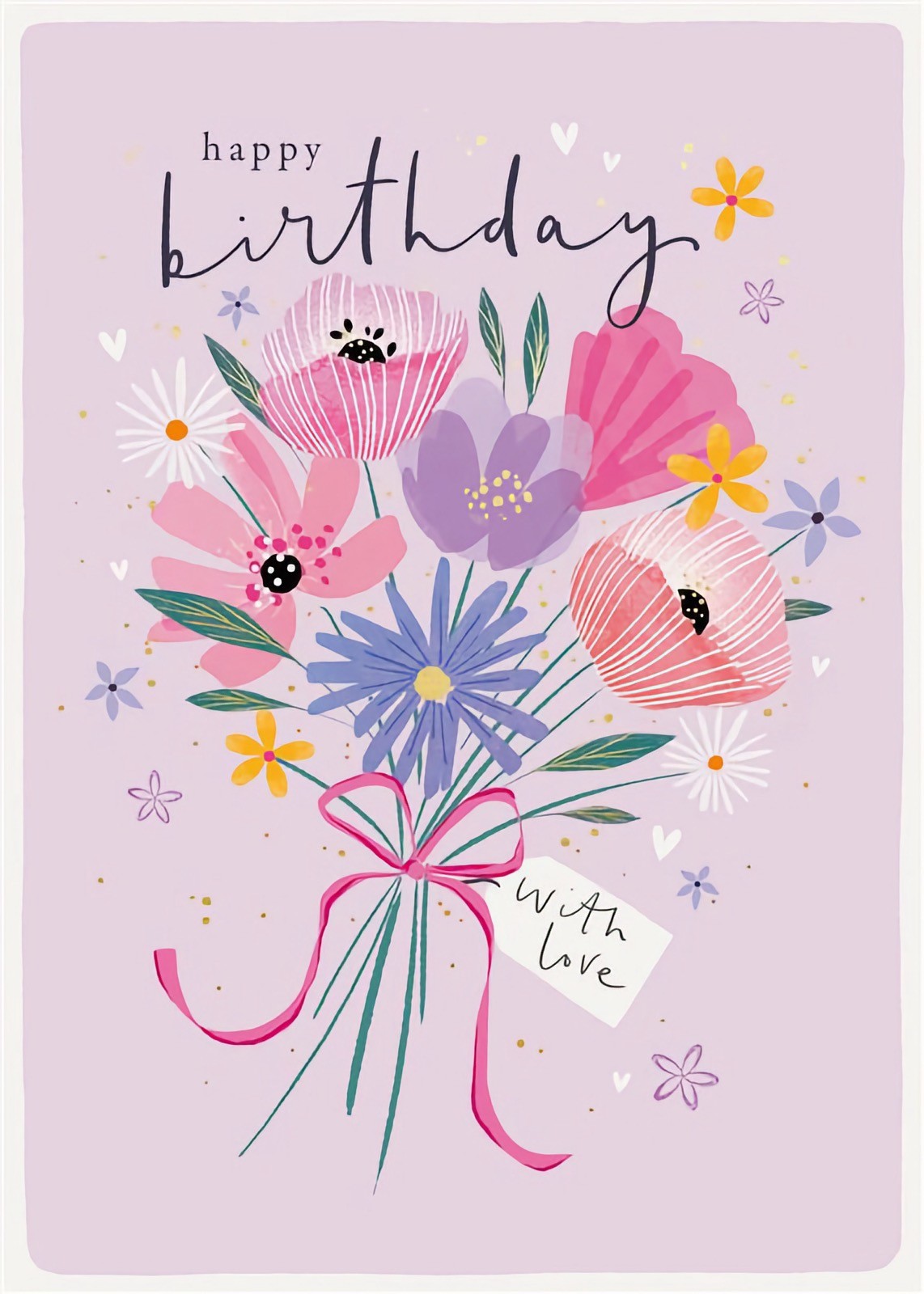Happy Birthday Card Flowers Floral Female Mum Daughter Nan Friend Niece Aunt