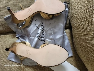$115 RAGAZZA VAIL 2 Camel Silk Designer EVENING WEDDING Sandals 9 
