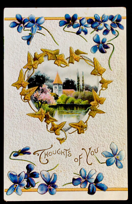 Thoughts Of You Embossed Postcard