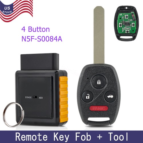 Honda Civic Accessories Key Fob Remote Replacement Fits For Honda Civic Hybrid 2006 2007 2008 2009 2010 2011 2012 2013 Acura Mdx 2007 2013 N5f S0084a Keyless Entry 4 Buttons Con Key Fob Cover Honda - Foto 3