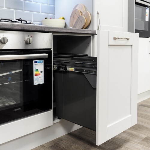 Cubo de reciclaje y residuos de cocina extraíble de cierre suave integrado para gabinete de 500 mm - Imagen 4 de 5