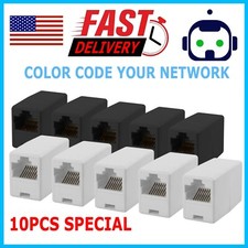 10X RJ45 CAT5e CAT6 Ethernet LAN Cable Extender Coupler Plug Joiner Connector US