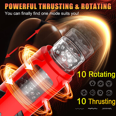 Male Masturbators Automatic Handsfree Rotating Cup Thrusting Stroker Lubricants