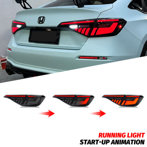 LED Sequential Tail Lights for Honda Civic 11th Gen 2022-2024 Sedan Rear Lamps - Foto 4 di 5