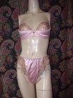 NWOT BARE Luxury Pink Satin Balconette Bra And Panties Set Size 36C/L