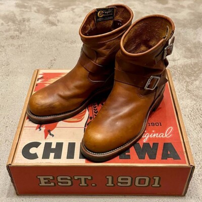 Chippewa 7 Inch Steel Toe Engineer Boots 1901M12 Tan Renegade Leather Men's