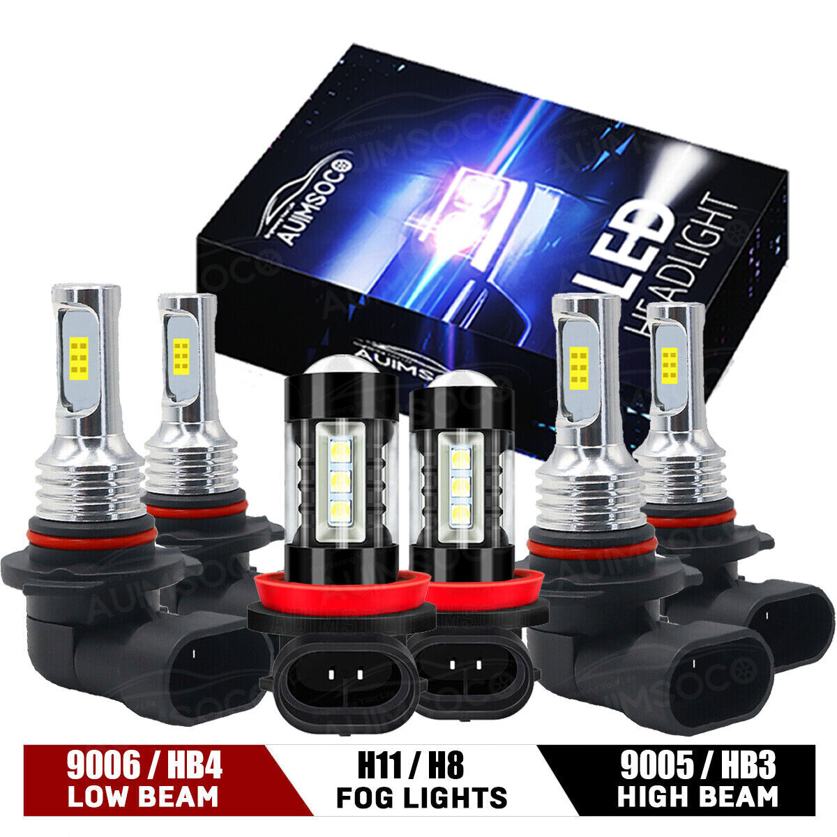 2004-2009 Nissan Quest LED Headlight & Fog Light Bulbs Combo Kit