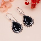 Black Onyx Gemstone Earring 925 Sterling  Silver Handmade Jewelry Gift For Mom.