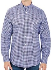 Member's Mark Stretch Oxford Long Sleeve Shirt Blue/Red Plaid XL