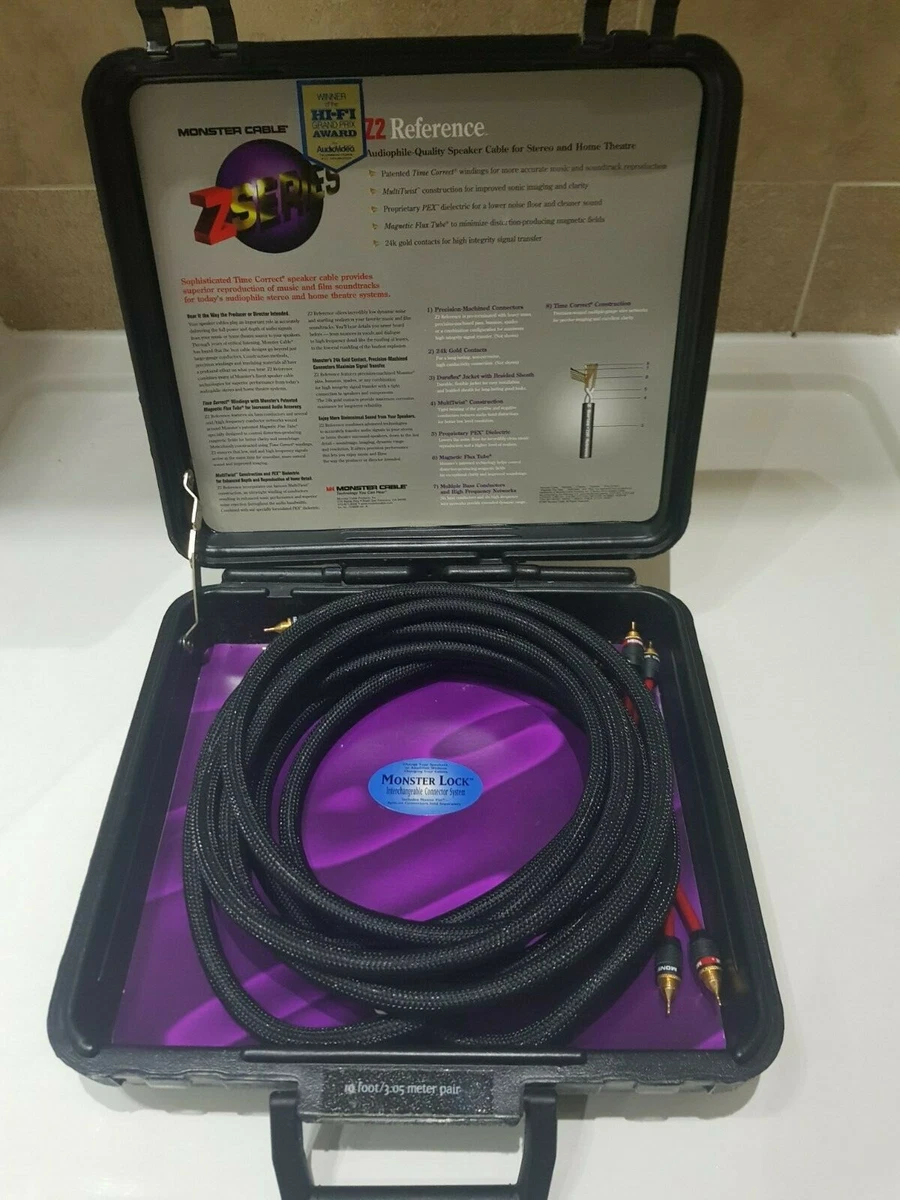 Monster Z2 Ultimate Reference 10 ft Speaker Cable 24 k gold plated Pair in Case