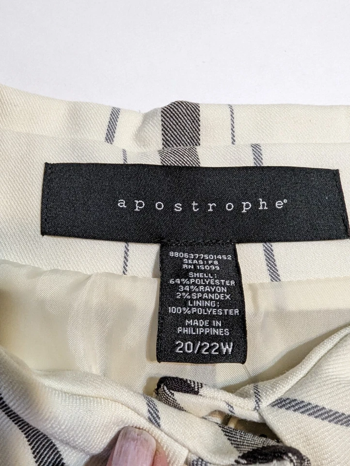 NWT Apostrophe Cape Coat Ivory Plaid Blue Black Women's Size 20/22W - Image 3 of 4