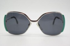 Vintage Sunglasses Silhouette 462 Silver Green Oval