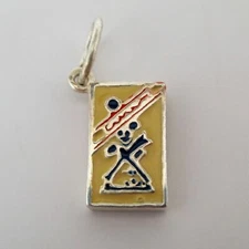 Vintage STERLING SILVER Caramel Corn Popcorn Box OLD STOCK Charm for Bracelet