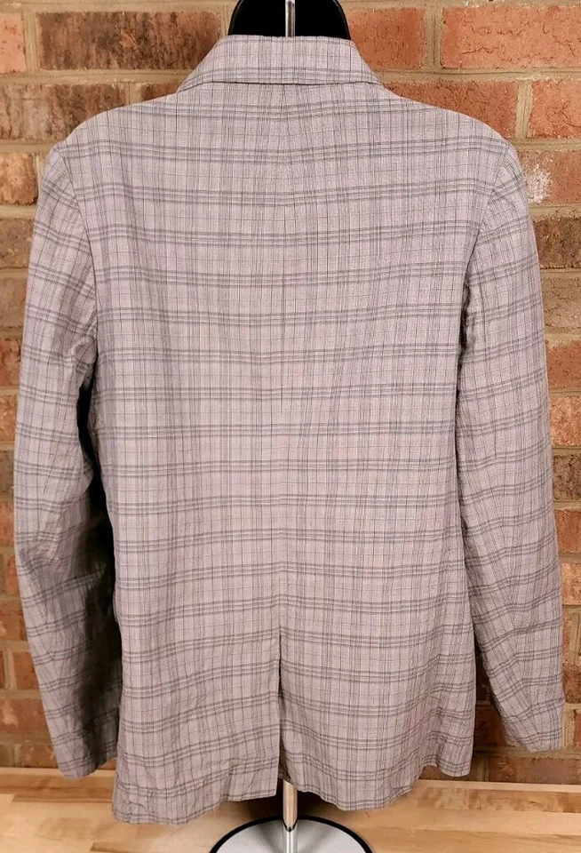 Blazer chaqueta a cuadros gris talla 8 de lino y algodón Burberry Brit para mujer  Foto 3 de 4