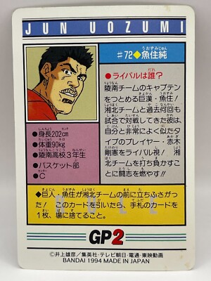 【レア】スラムダンク JUN UOZUMI パワー360カード ロッテリア Jun Uozumi Slam Dunk Card Trading Card Bandai 1994 Made in Japan