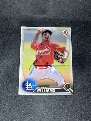 Ronnie Williams 2016 Bowman Draft #BD163 St. Louis Cardinals Auto Signed Card