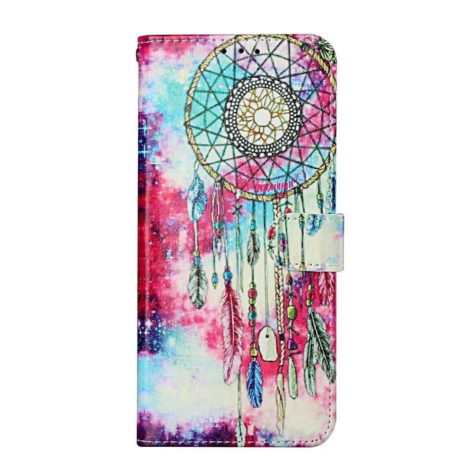 For iPhone 12 11 Pro Max 7 6 13 14 8 Patterned PU Leather Flip Wallet Case Cover - Image 4 of 4