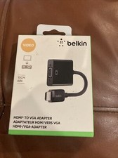 Belkin - Male-HDMI-to-Female-VGA Adapter - Black NEW OPEN BOX