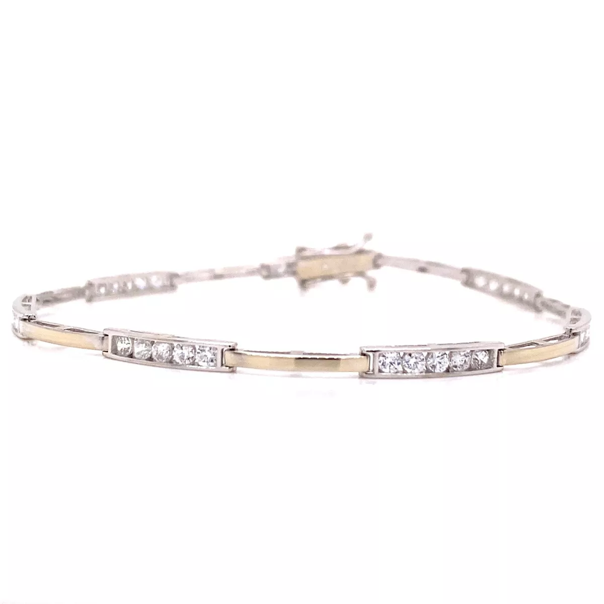 14kt white gold cz tennis bracelet online