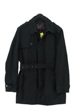 Ben Sherman Women's Coat L Black 100% Cotton Trench Coat