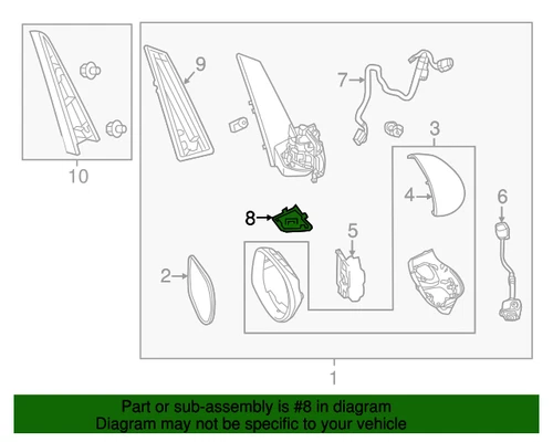 NEW GENUINE HONDA LEFT LOWER MIRROR COVER FOR 11-17 ODYSSEY (PN 76252-TK8-A01)