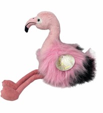 Aurora Luxe 10" Pink Flamingo Bird Plush Toy Fluffy Black Sparkle Andean w/ Tags