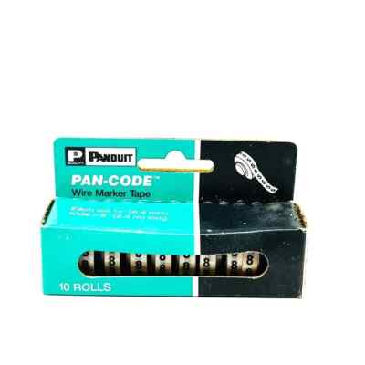 10 Rolls Panduit PMDR-8 Pan-Code Wire Marker Tape, White, Polyester Made in USA