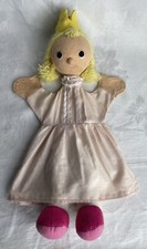 VTG Handmade Princess Hand Puppet Czech Republic Pink Dress Blonde Crown Read