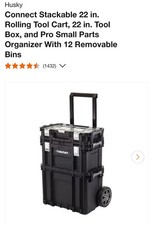 Husky 230381 Black 22 in. Portable Tool Box on Wheels for sale