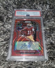 Brandon Aiyuk Signed 2020 Prizm Red Wave Rookie Card /149 PSA GEM MT 10 AUTO