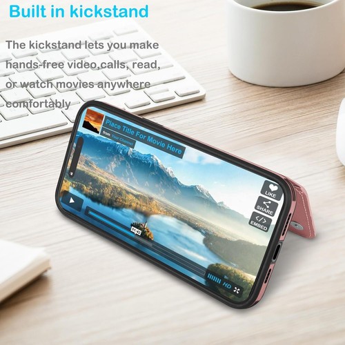 Funda de cuero para teléfono iPhone 15 Pro Max 14 13 12 11 billetera porta tarjetas cubierta - Imagen 22 de 52