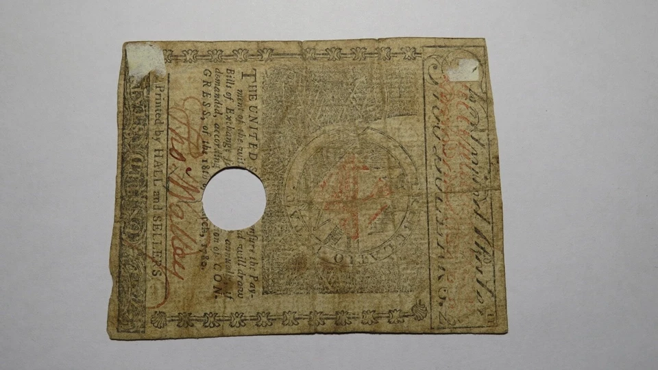 $2 1780 Massachusetts Bay MA Colonial Currency Note Bill Two Dollars Revolution - Image 2 of 2