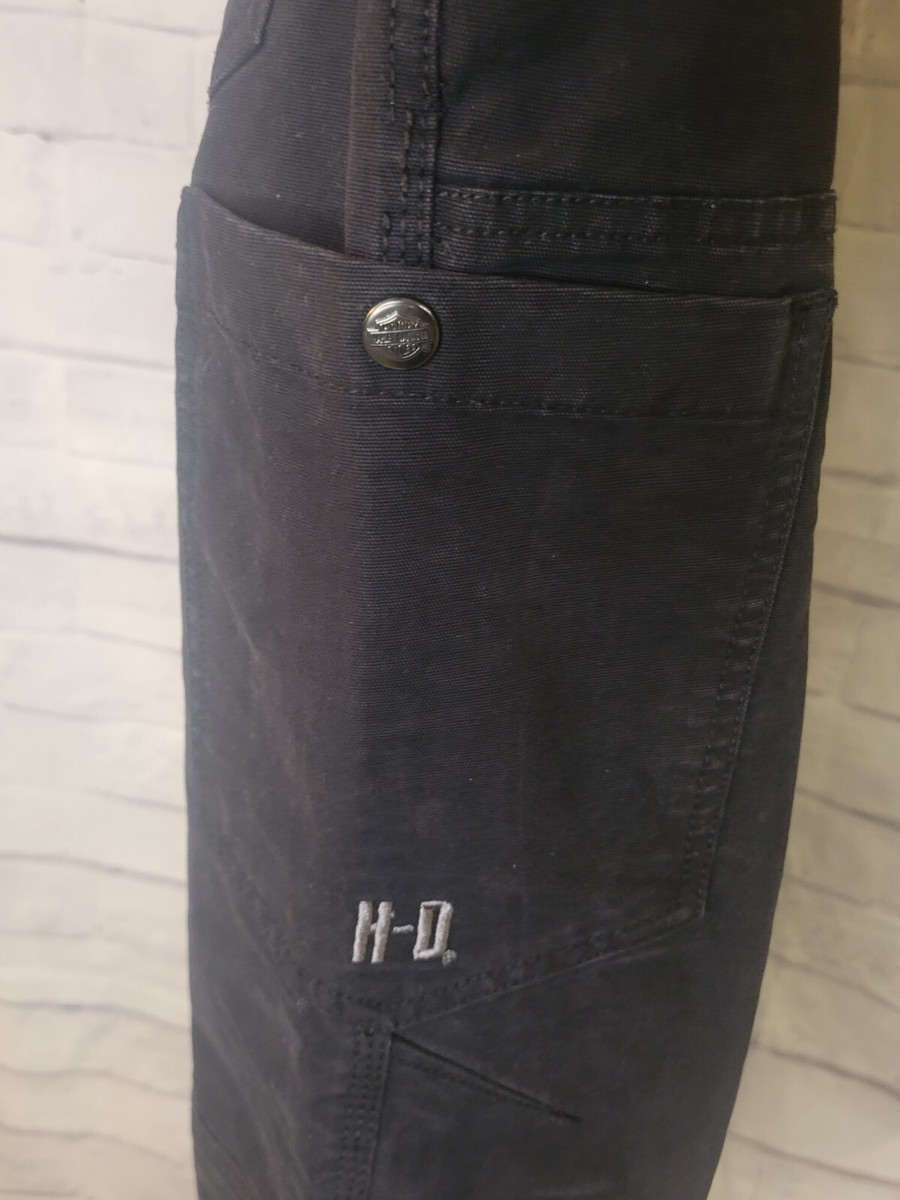 Harley-Davidson 36x30 Straight Fit DoubleKnee Black Canvas