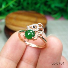 Certified Icy Green Burma 100 Natural A Jadeite Jade Ring s925 silver    