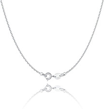 925 Sterling Silver Chain Necklace Chain for Women 1.1Mm Cable Chain Necklace Up