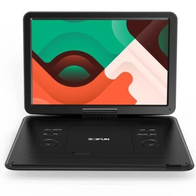 BOIFUN Lettore DVD Portatile 17,5’’ HD con Display 15,6’’’ Rotazione 270° Ricaricabile