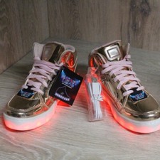 Skechers Girls Energy Lights-Dance-n-Dazzle Sneaker Rose Gold-Size 5 Kids