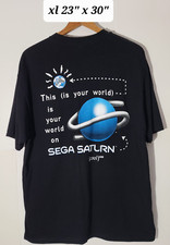 Vintage 90s Sega Saturn Console Promo Black Men's XL T-Shirt Single Stitch VGUC