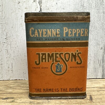 Vintage Jamesons Spice Tin - Cayenne -   WA Jameson Coffee Co Victoria BC Canada