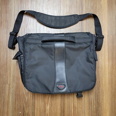 Tumi Leather Ballistic Nylon Messenger Computer Travel Bag Read Description