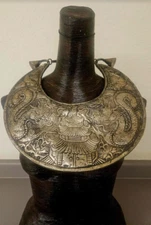 Vintage Hmong Miao Ceremonial Tribal Ethnic Torc With Dragons Birds and Pagoda
