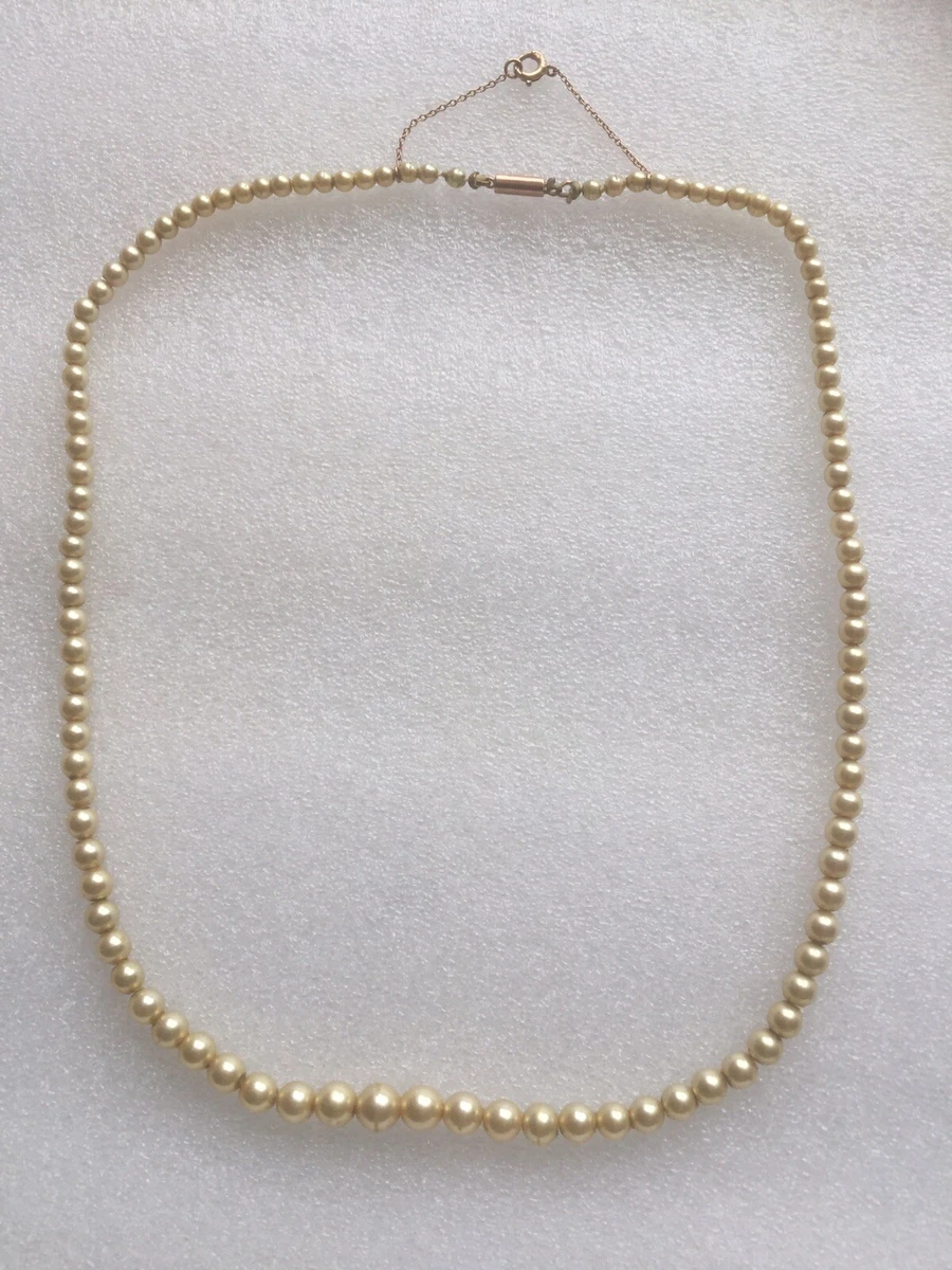 Vintage CIRO 9Ct Yellow Gold Clasp Single Strand Faux Pearl
