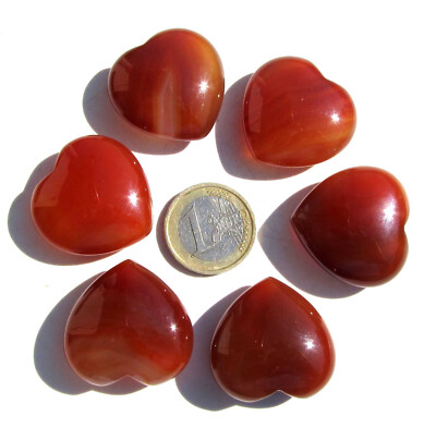 Karneol Achat Herz Steinherz Edelsteinherz Handschmeichler ca. 30 mm (Hz355)