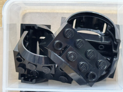 LEGO Parts - Black Vehicle, Mudguard 4 x 2 1/2 x 2 - No 3387 - QTY 5