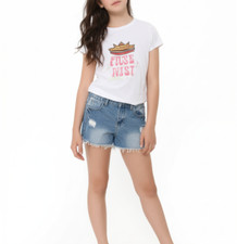 Cut Off Distressed Denim Shorts Girls Size 11-12