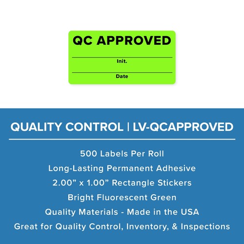 "Etiquetas de inventario de control de calidad aprobadas por control de calidad 2"" x 1"" - Imagen 3 de 4