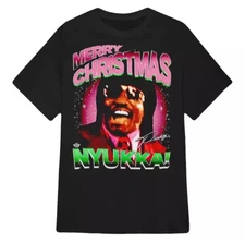 Merry Christmas Nyukka Pinky Black T-Shirt S-5XL